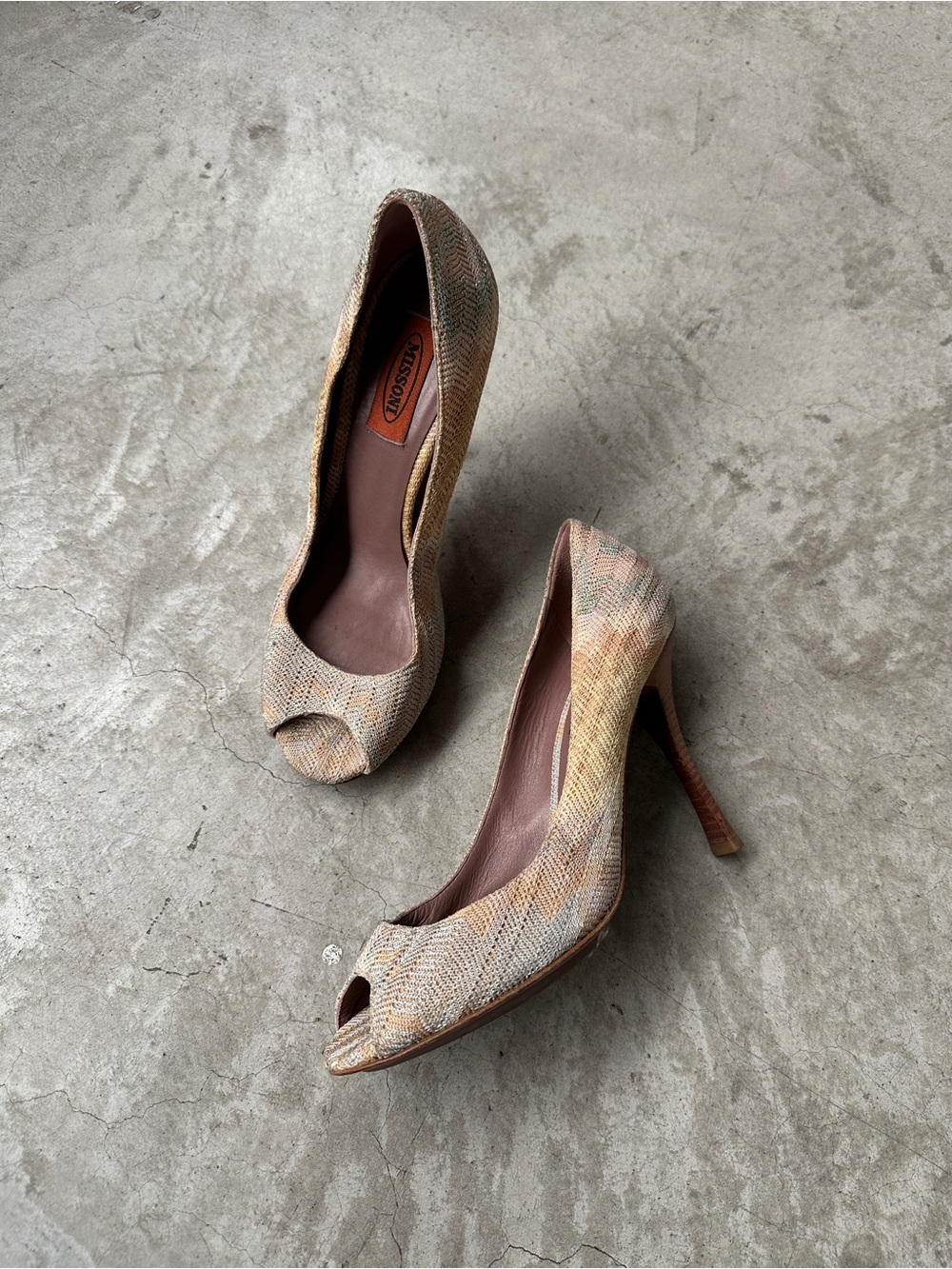 Missoni 39 zig zag heels peep toe